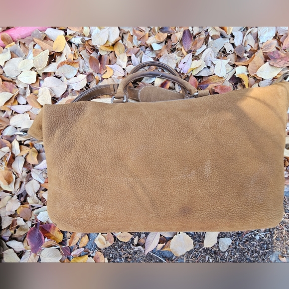 Marge Sherwood Nubuck Dumpling Tote In Chestnut - Picture 5 of 10